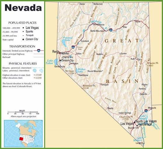 Map of Nevada