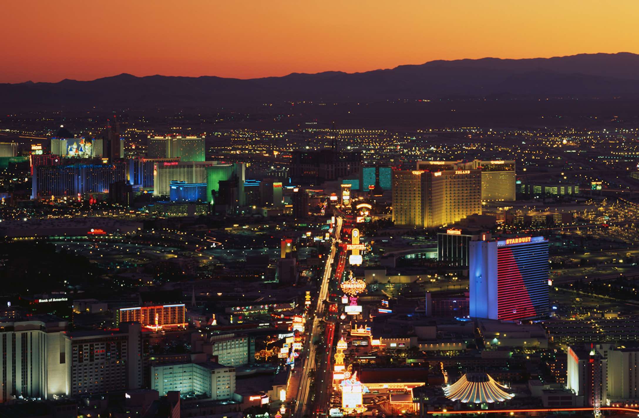 View overlooking the Las Vegas strip